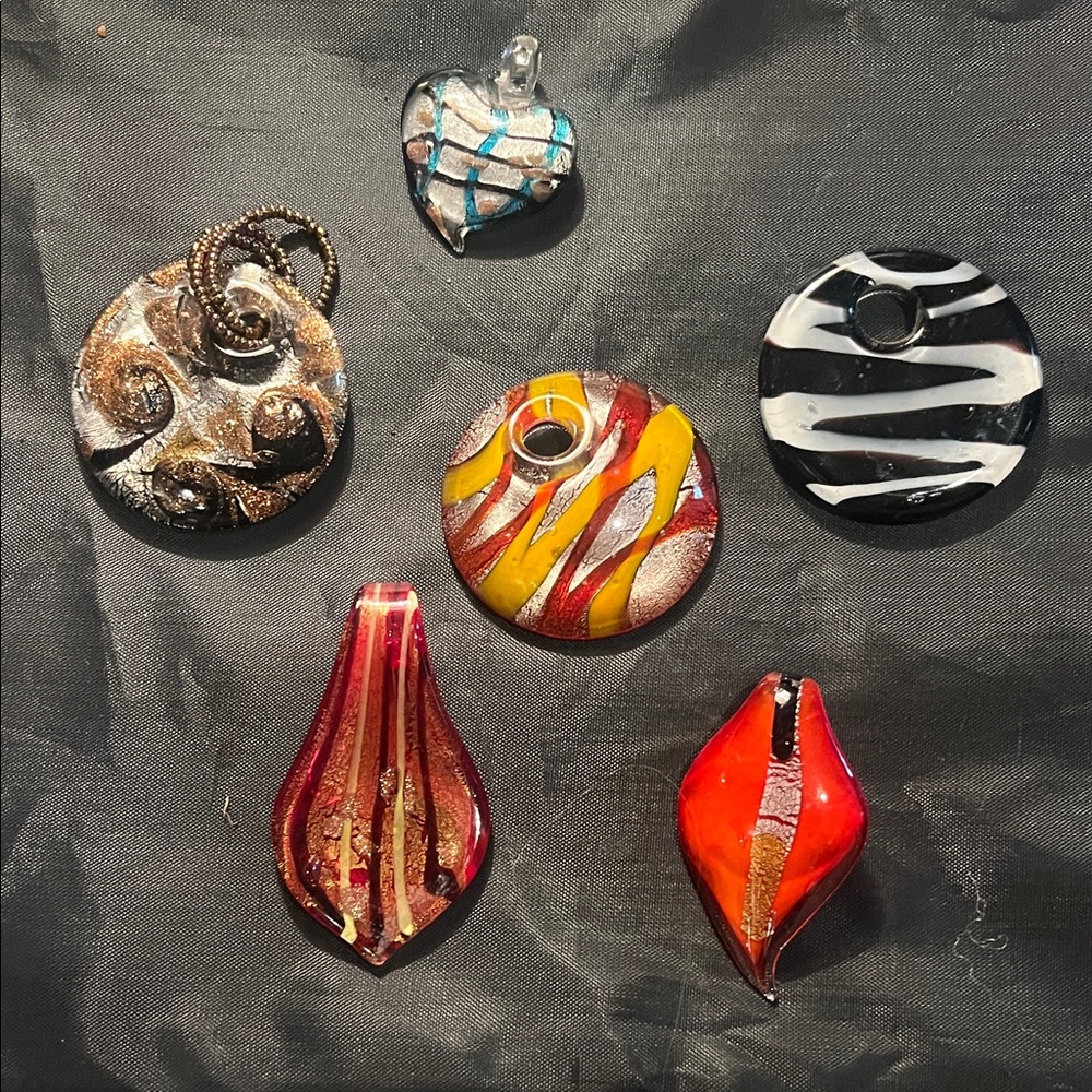 Murano Multicolor Glass Pendant Set
